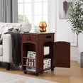 thumbnail image 6 of MIDOQIN Powered Traditional End Table with Charging Station, Narrow Side Table with USB Ports and Outlets, Nightstand with Storage, Bedside Tables with Wheels for Living Room, Bedroom, 6 of 17