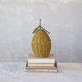 thumbnail image 2 of Creative Co-Op Hand-Woven Rattan Lemon Shaped Basket with Lid, Yellow, 2 of 4