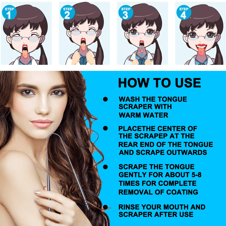 NIUTA Tongue Scraper, Stainless Steel, 3-Pack photo 4