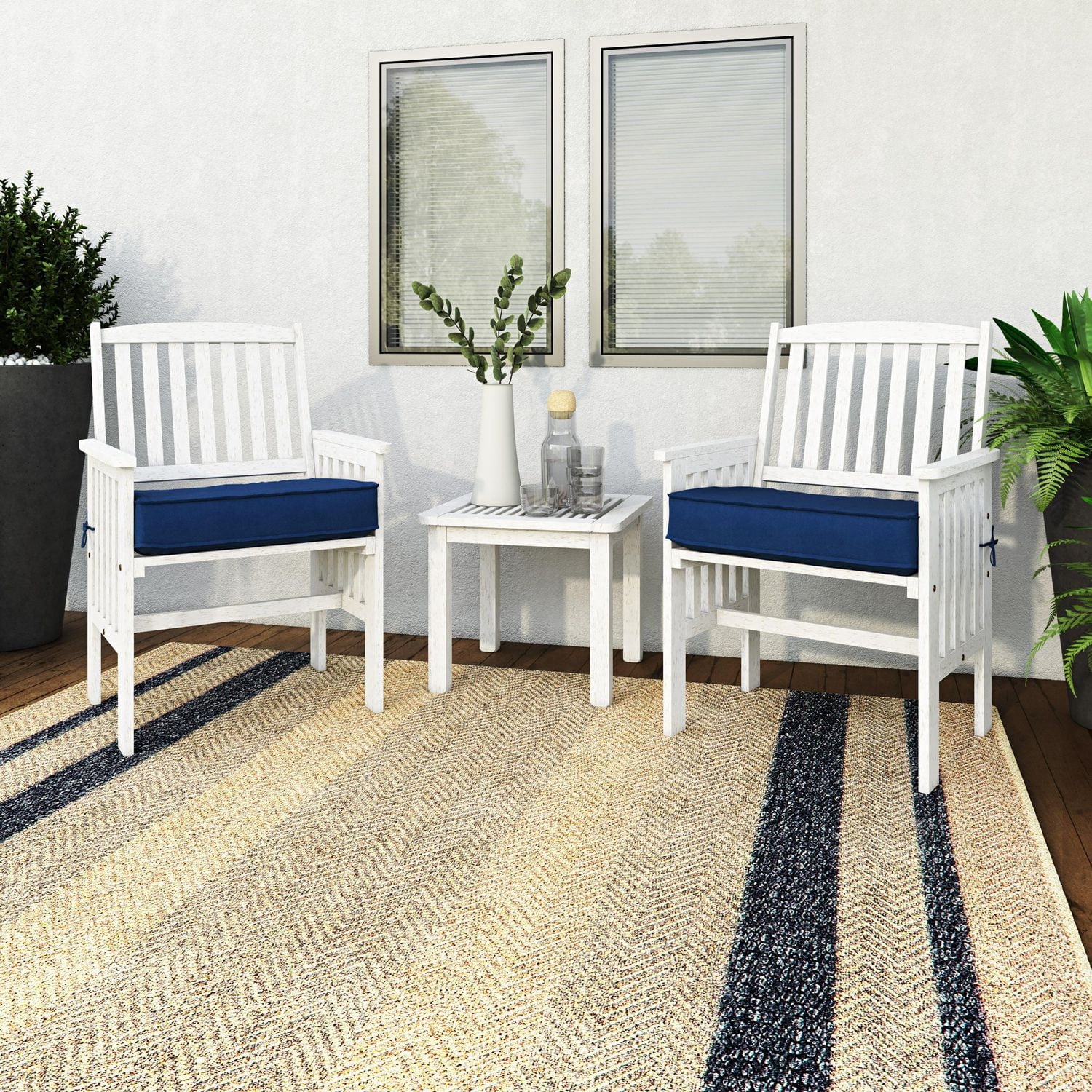 CorLiving Miramar Hardwood Outdoor Chair and Side Table Set