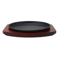 thumbnail image 3 of Personal Size Cast Iron Sizzling Fajita Pan Skillet With Wood Base Round 8.75"D, 3 of 5