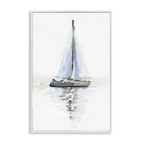 Stupell Industries Reflective Beach Sails Transportation Painting White Framed Art Print Wall Art, 12 x 18