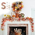 thumbnail image 2 of AYktou Fall Garland, Artificial Maple Leaf Berries Garland Simulated Plants Hanging Rattan for Table Arrangement Porch Staircase Fireplace Decoration, 2 of 6