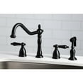 thumbnail image 2 of Kingston Brass  Heritage 8-Inch Widespread Kitchen Faucet with Brass Sprayer Oil Rubbed Bronze Oil Rubbed, Bronze Finish, 2 of 5