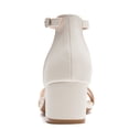 thumbnail image 6 of Women Chunky Sandals heels Ankle Strap Wedding Dress Pump Shoes White Size 6.5, 6 of 7