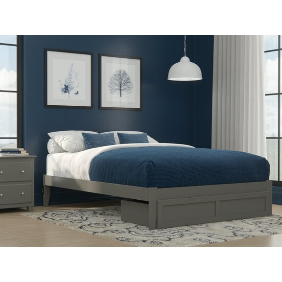 AFI Colorado 14" Queen Wood Platform Bed Frame with Foot Drawer Storage, Grey