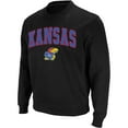 thumbnail image 2 of Men's Colosseum Black Kansas Jayhawks Arch & Logo Crew Neck Sweatshirt, 2 of 5