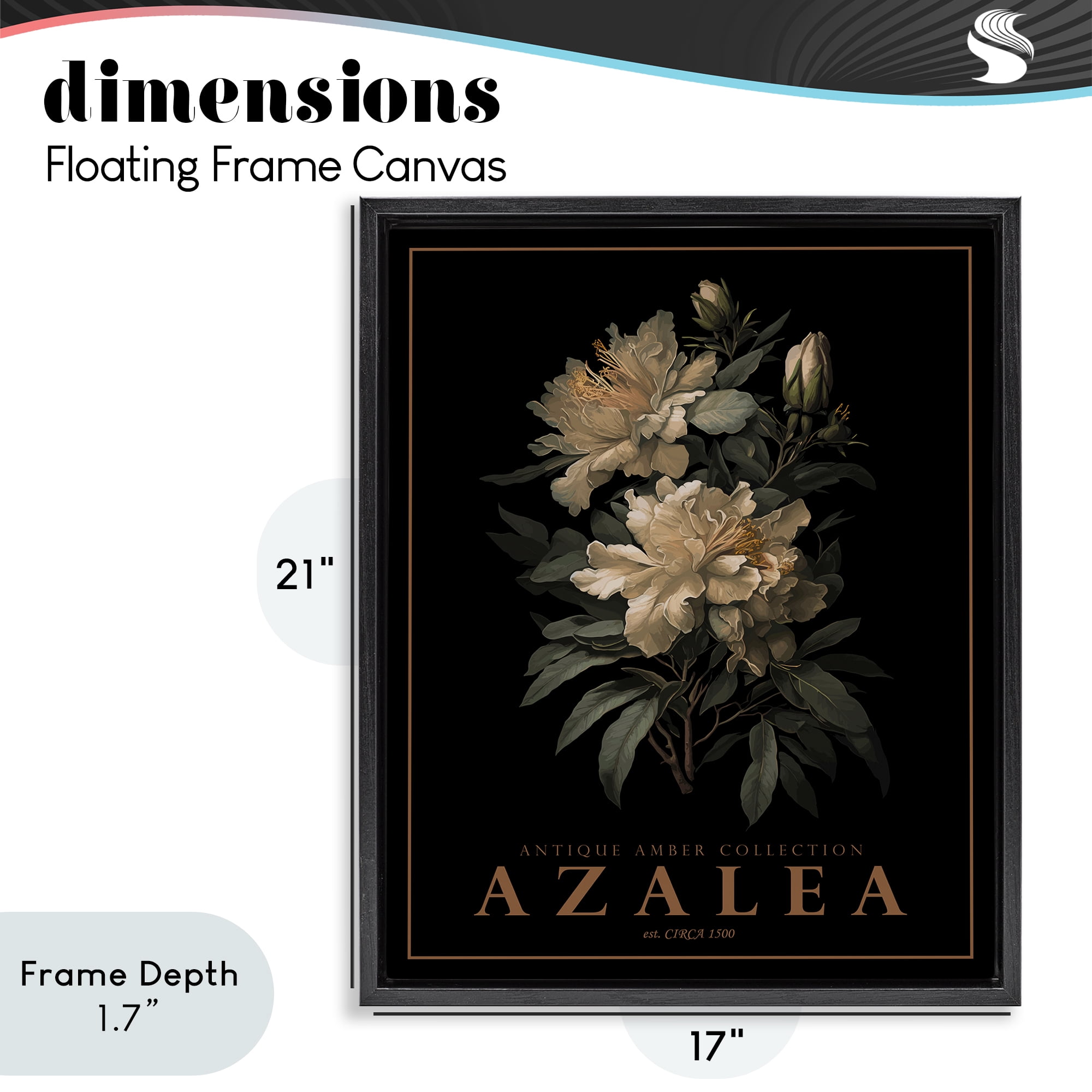 Stupell Industries Antique Azalea Bushel Black Framed Floater Canvas Wall Art, design by Christopher Giampietro