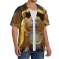 thumbnail image 2 of Pofeuu Heavy Metal Style Guinea Pig Print Mens Casual Short Sleeve Shirts Beach Summer Spread Collar Pocket Tops Men's Casual Short-sleeved Shirt-4X-Large, 2 of 5