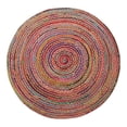 thumbnail image 1 of HomeRoots 533614 5 x 5 ft. Tan Round Geometric Hand Braided Area Rug, 1 of 1