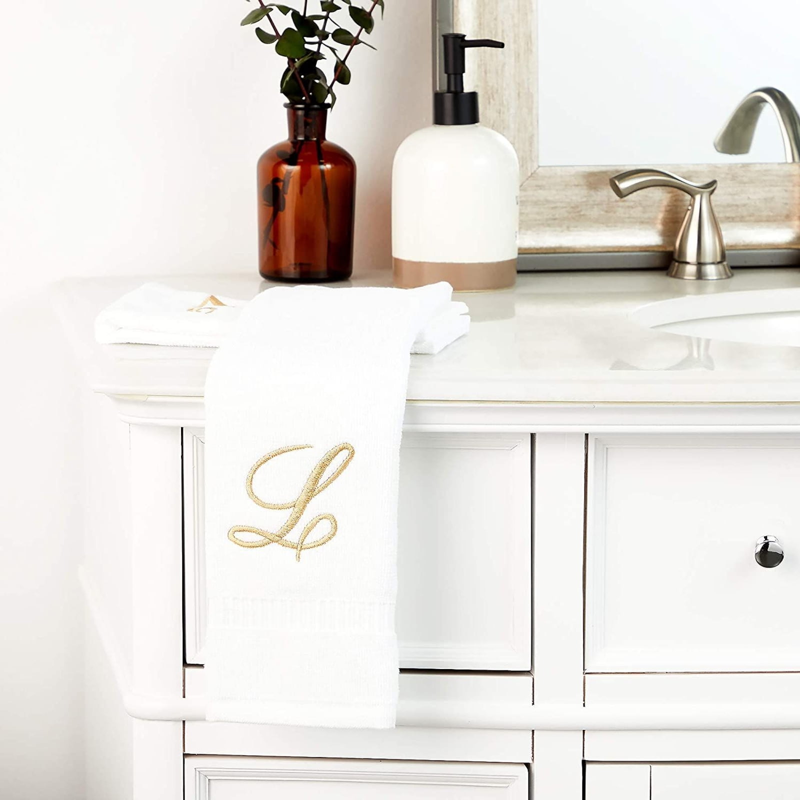 Monogrammed Luxury White Bath Towel Set - Ginny Marie's