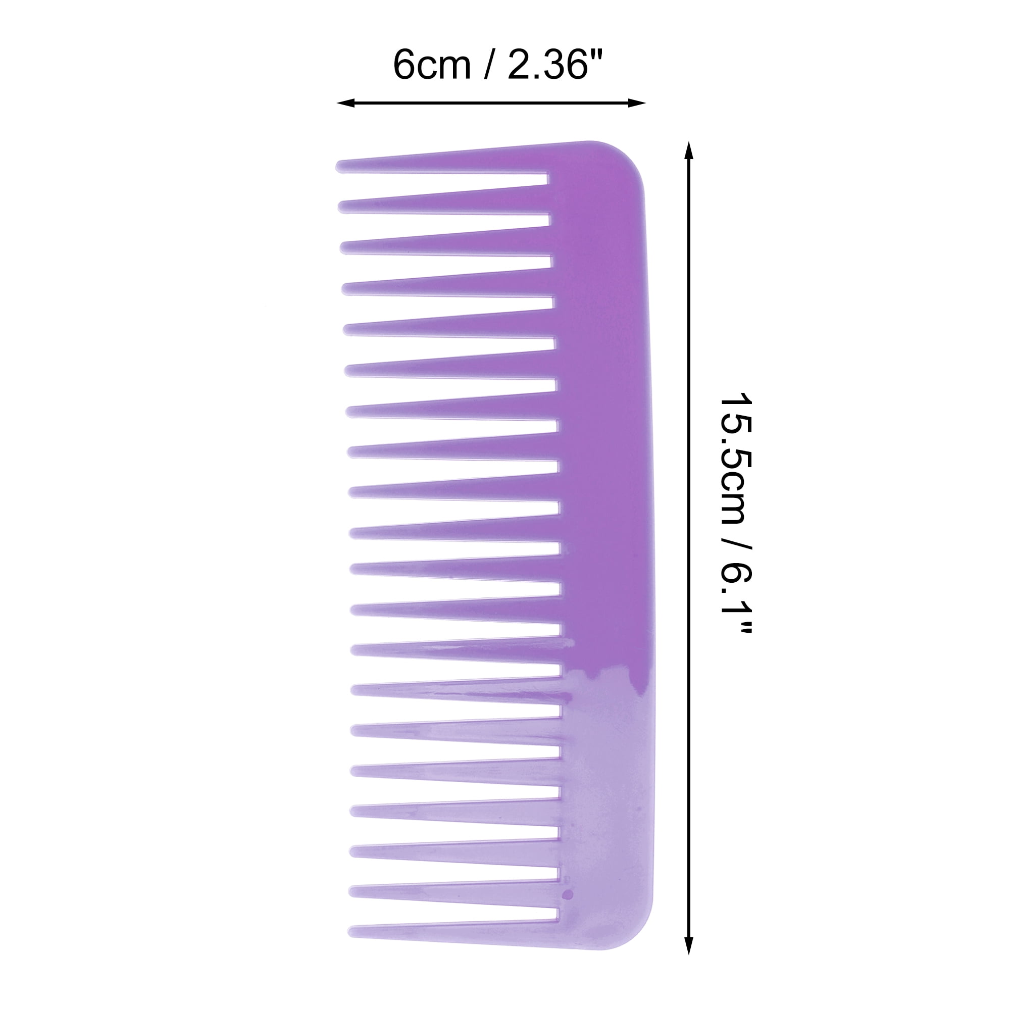 Unique Bargains 1 Pc Flat Style Wide Tooth Comb for Curly Thin Hair Purple