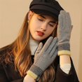 thumbnail image 2 of Guantes de invierno para mujer con pantalla táctil, dedos, mensajes de texto, puños elásticos, guantes térmicos a prueba de viento, 2 of 4