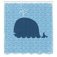 thumbnail image 3 of Ambesonne Whale Shower Curtain, Sea Animal Wavy Patterns, 69"Wx84"L, Blue, 3 of 5