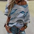 thumbnail image 2 of Gibobby Playera&nbsp;Moda Blusa holgada bohemia de verano para mujer, blusa de talla grande con hombros descubiertos y estampado Floral para mujer（Gris， XXXL), 2 of 5