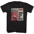 thumbnail image 1 of Jaws Newspaper Black Adult T-Shirt, 1 of 2