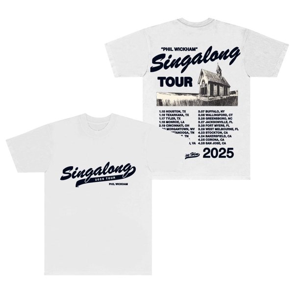 Phil Wickham Singalong Tour 2025 Merch Camisetas Verano Unisex Moda Cuello redondo Camiseta de manga corta