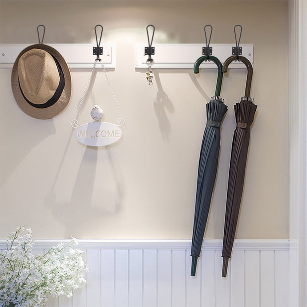 2PCS / 5PCS Estilo vintage Abrigo Sombrero Ganchos Durable Metal Montado en la pared Ganchos Armario Percha Organizador Sombrero Perchero(5PCS-Negro) EOTVIA No