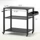 thumbnail image 2 of Three-Shelf Outdoor Grill Cart with Wheels, Heavy Duty Metal BBQ Prep Table with Storage Rack & Locking Casters, Movable Food Prep Table for Patio & Kitchen, 2 of 11