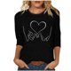 thumbnail image 1 of Tops de Cuello Redondo para las Mujeres Moda Impresa 3/4 Mangas Blusa Casual Top, Estante de Imitación, 1 of 5