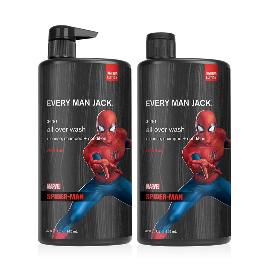 graven vertrekken leeftijd Every Man Jack Marvel Spider-Man Hydrating 3-in-1 All Over Wash for Men,  Naturally Derived, 32 oz (2 Pack) - Walmart.com