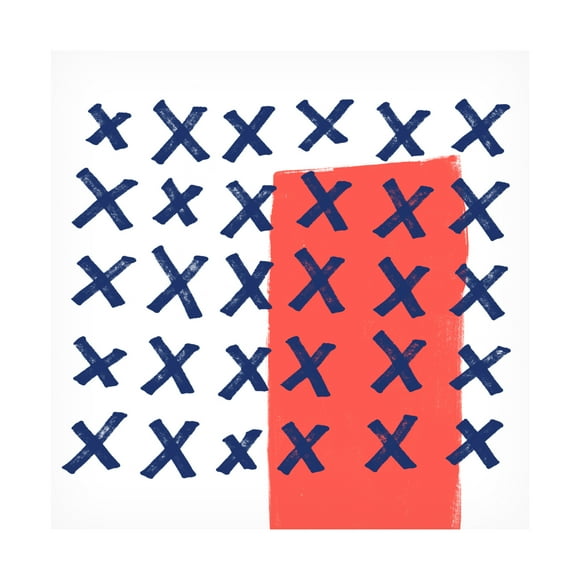 Canvas Wall Art - June Erica Vess 'Chromatic Semaphor II' Wall Art for Living Room, Bedroom, or Office Décor by Trademark Fine Art - 14 x 14 Inches