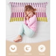 thumbnail image 4 of Colorful Stripe Pillow Cases Cal King Size, Smooth Satin Pillowcase for Hair and Skin, Modern Pink Purple Yellow Vertical Striped Decorative Cooling Bed Pillow Covers with Zipper, 20x40 Inches, 4 of 5