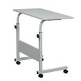 thumbnail image 7 of Mobile Standing Desk Cart, Height Adjustable Rolling Stand up Desk, Computer Workstation for Office/School/Teachers, Steel Removable Table with Wheels, Chipboard Side Table with Baffle, White, 7 of 7