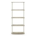 thumbnail image 3 of Furinno Rata 5-Tier Industrial Multipurpose Flat Base Bookshelf, Bookcase with Metal Frame, Wide, French Oak Grey, 3 of 5