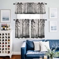 thumbnail image 2 of Misty Forest Kitchen Curtains Sets for Windows 36 Inch Length, Pine Trees Elk Vintage Pastoral Gray Rod Pocket Window Treatments Tier Curtains and Valances Set for Bedroom/Bathroom, 2 of 8
