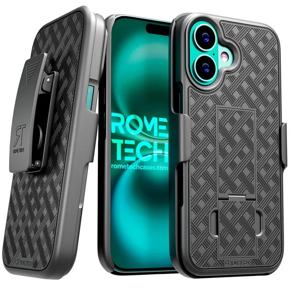 iPhone 16 Plus Holster & Kickstand Case - Black