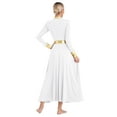 thumbnail image 2 of inhzoy Women Loose Full Length Praise Dance Dress Metallic Gold Liturgical Worship Lyrical Dancewear White M, 2 of 7