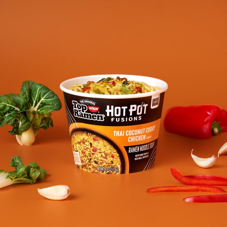 6 pack) Top Ramen Hot Pot Fusions Thai Curry Chicken - Walmart.com
