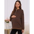 thumbnail image 6 of DARING DIVA Women's Maternity Mock Neck Long Sleeve Half Zip Sweatshirt 2XL Brown, 6 of 8