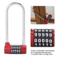 thumbnail image 4 of Spptty Zinc Alloy U-shape Combination Digit Password Code Lock Extra Long Cabinet Door Padlock , Door Lock,U Lock, 4 of 8