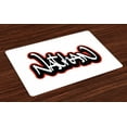 thumbnail image 1 of Ambesonne Nathan Place Mats Set of 4, Boys Name Graffito Art, Standard Size, Vermilion White, 1 of 4