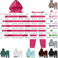 thumbnail image 3 of CPNG Children Girls Bow Print Tracksuits Set Full Zip Long Sleeve Hooded Active Jackets & Jogger Pants Suits 2 Piece Sweatsuit(White,11-12 Years), 3 of 8