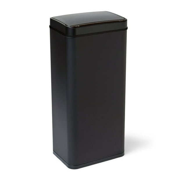 BrylaneHome Tall 50Lt. Sensor Trash Can Trashcan, Black