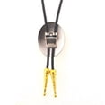 thumbnail image 3 of Mens Golden Bolo tie Western Initial Letter A to Z Cowboy Aalphabet Bola Tie, 3 of 6