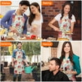 thumbnail image 4 of Pioneer Flower Floral Print Pattern Apron-Garden Aprons for Women with Pockets-Cotton Linen Waterproof Kitchen Cooking Gardening Aprons Adjustable for Kitchen,Cooking,BBQ and Salon 33x27 Inch, 4 of 7