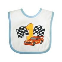 Inktastic Number One Race Car Boys or Girls Baby Bib