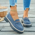 thumbnail image 3 of Womens Loafers Shoes Platform Chunky Casual Business Oxfords Lug Sole Slip on Dress Shoes Driving Walking Work Shoes, 3 of 9