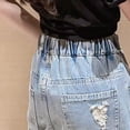 thumbnail image 3 of EnJoCho Kids Girls Jeans Elastic Waist Cool Ripped Washed Denim Wide Leg Age 5-15 Years Distressed High Waist Trendy 𝖸2𝖪 Vintag𝖾 Skinny Mom Jeans Flare Bootcut Streetwear, 3 of 8