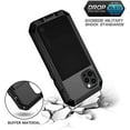 thumbnail image 2 of MYKOMI iPhone 12 Pro Max Metal  Case, Heavy Duty Shockproof Tough Rugged Case with Built-in Glass Screen Protector, 360 Full Body Dust Proof Protective Cover, Black, 2 of 7