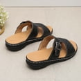 thumbnail image 5 of Juebong Wedge Slide Sandals for Women Dressy, Comfortable Orthopedic Walking Slippers with Arch Support Anti-Slip Breathable Sandal Vintage Slip On Sandals Women Dressy Summer Flat Casual Sandal, 5 of 5