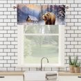 thumbnail image 3 of Cortinas con cenefa de oso, diseño de bosque invernal, animal salvaje, pino, árbol, copo de nieve, privacidad, decorativas, con bolsillo para varilla, cortinas cortas para ventana, 54 x 18 pulgadas, 3 of 5