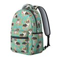 thumbnail image 2 of Corgi and Floral Blue Pattern Backpack for School, Cute School Bag with Adjustable Shoulder Straps and Padded Back, 15.3"x11"x7.1", 2 of 5