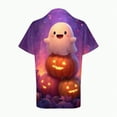 thumbnail image 4 of Towmus Womens Halloween Hawaiian Shirt Cute Pumpkin Spooky Castle Graphic Tee Magical Halloween Short Sleeve Button Up Tops, 4 of 6