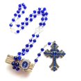 thumbnail image 4 of 8mm Blue Crystal Beads Rosary Necklace Medal Crucifix Cross Pendant Chain Catholic Religious Jewelry for Women Girl Gift, 4 of 4