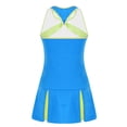 thumbnail image 5 of YONGHS Kids Girl Tennis Golf Dress Active Sport Outfit Sleeveless Racerback Dresses with Shorts Blue 6, 5 of 7
